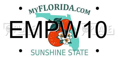 EMPW10 Florida License Plate