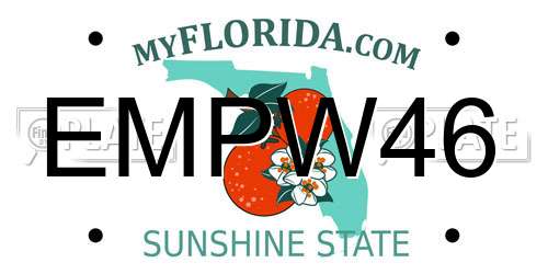 EMPW46 Florida License Plate