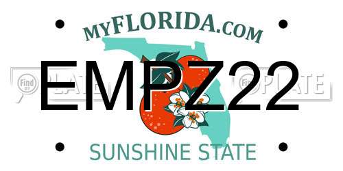 EMPZ22 Florida License Plate