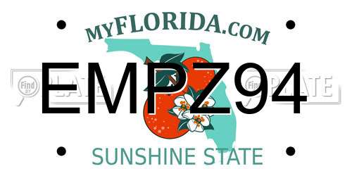 EMPZ94 Florida License Plate