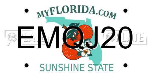 EMQJ20 Florida License Plate
