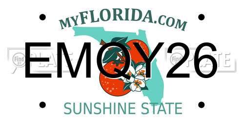 EMQY26 Florida License Plate