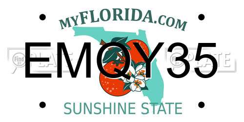 EMQY35 Florida License Plate