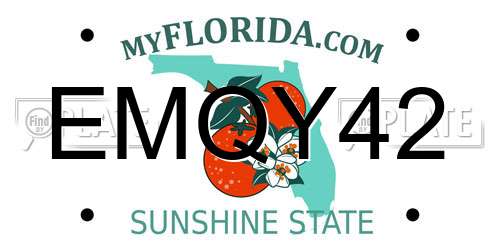 EMQY42 Florida License Plate