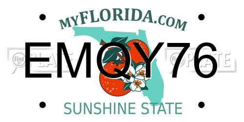 EMQY76 Florida License Plate
