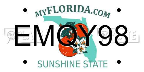 EMQY98 Florida License Plate
