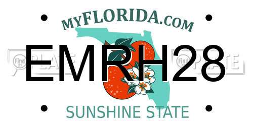 EMRH28 Florida License Plate