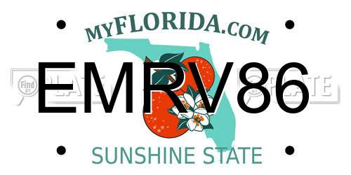 EMRV86 Florida License Plate