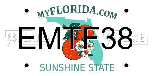 EMTF38 Florida License Plate