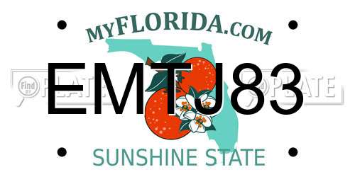 EMTJ83 Florida License Plate