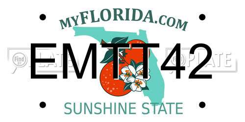 EMTT42 Florida License Plate
