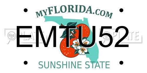 EMTU52 Florida License Plate