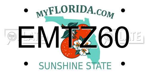 EMTZ60 Florida License Plate