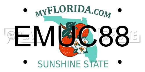 EMUC88 Florida License Plate