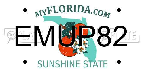 EMUP82 Florida License Plate