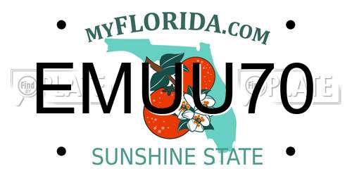 EMUU70 Florida License Plate