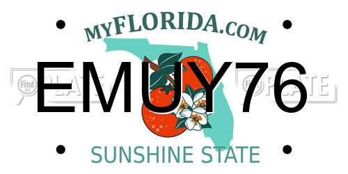 EMUY76 Florida License Plate