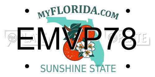 EMVP78 Florida License Plate