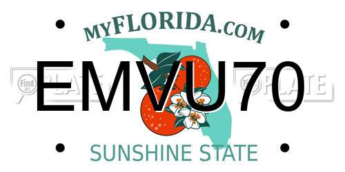 EMVU70 Florida License Plate