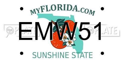 EMW51 Florida License Plate