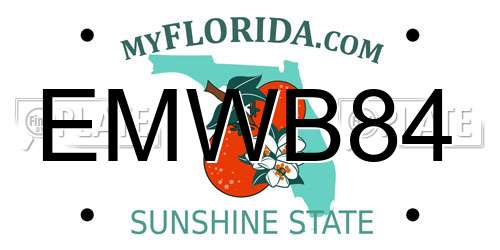 EMWB84 Florida License Plate