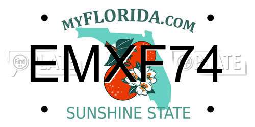 EMXF74 Florida License Plate