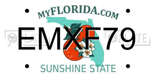 EMXF79 Florida License Plate