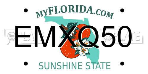 EMXQ50 Florida License Plate