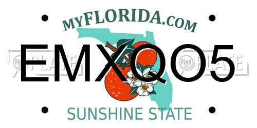 EMXQO5 Florida License Plate
