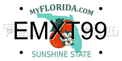 EMXT99 Florida License Plate