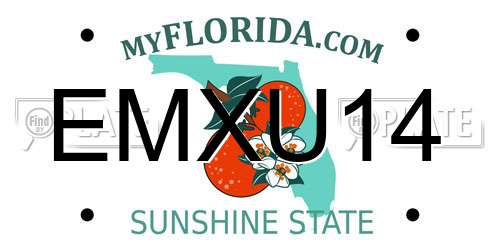 EMXU14 Florida License Plate