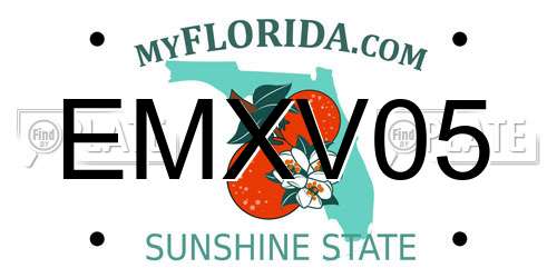 EMXV05 Florida License Plate