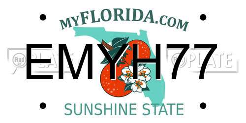 EMYH77 Florida License Plate
