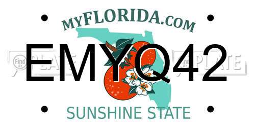 EMYQ42 Florida License Plate