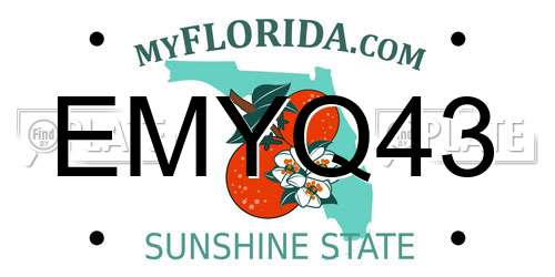 EMYQ43 Florida License Plate