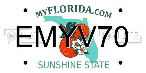 EMYV70 Florida License Plate