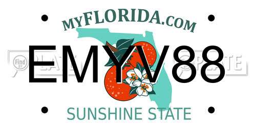 EMYV88 Florida License Plate