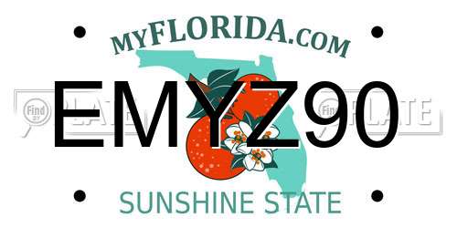 EMYZ90 Florida License Plate