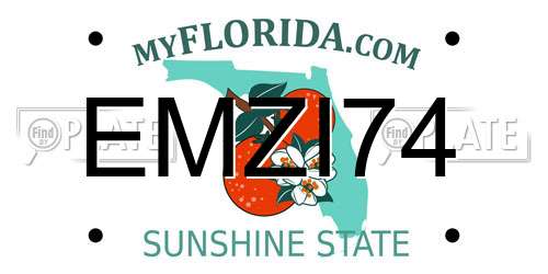 EMZI74 Florida License Plate