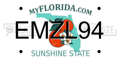 EMZL94 Florida License Plate