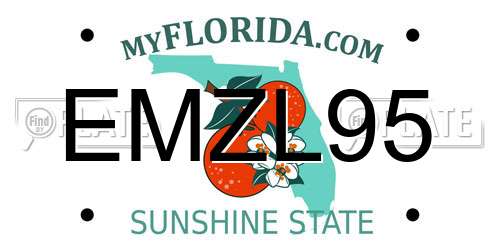 EMZL95 Florida License Plate