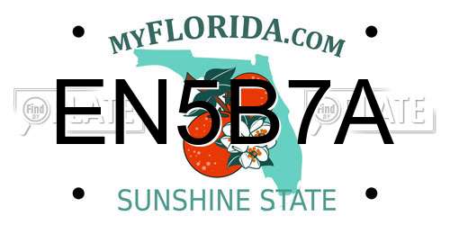 EN5B7A Florida License Plate