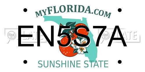 EN5S7A Florida License Plate