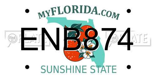 ENB874 Florida License Plate