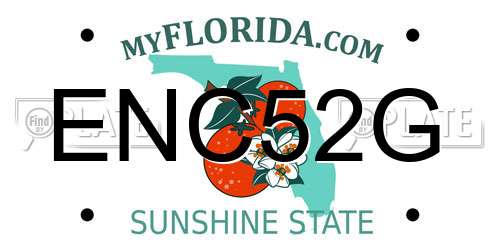 ENC52G Florida License Plate
