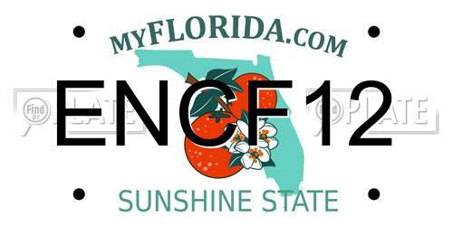 ENCF12 Florida License Plate