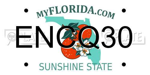 ENCQ30 Florida License Plate