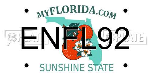 ENFL92 Florida License Plate