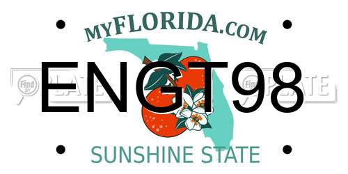 ENGT98 Florida License Plate