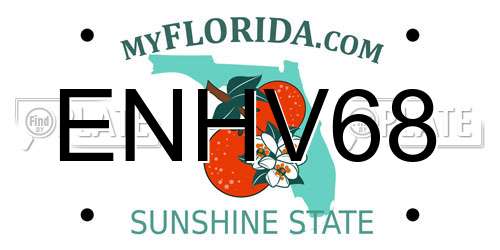 ENHV68 Florida License Plate